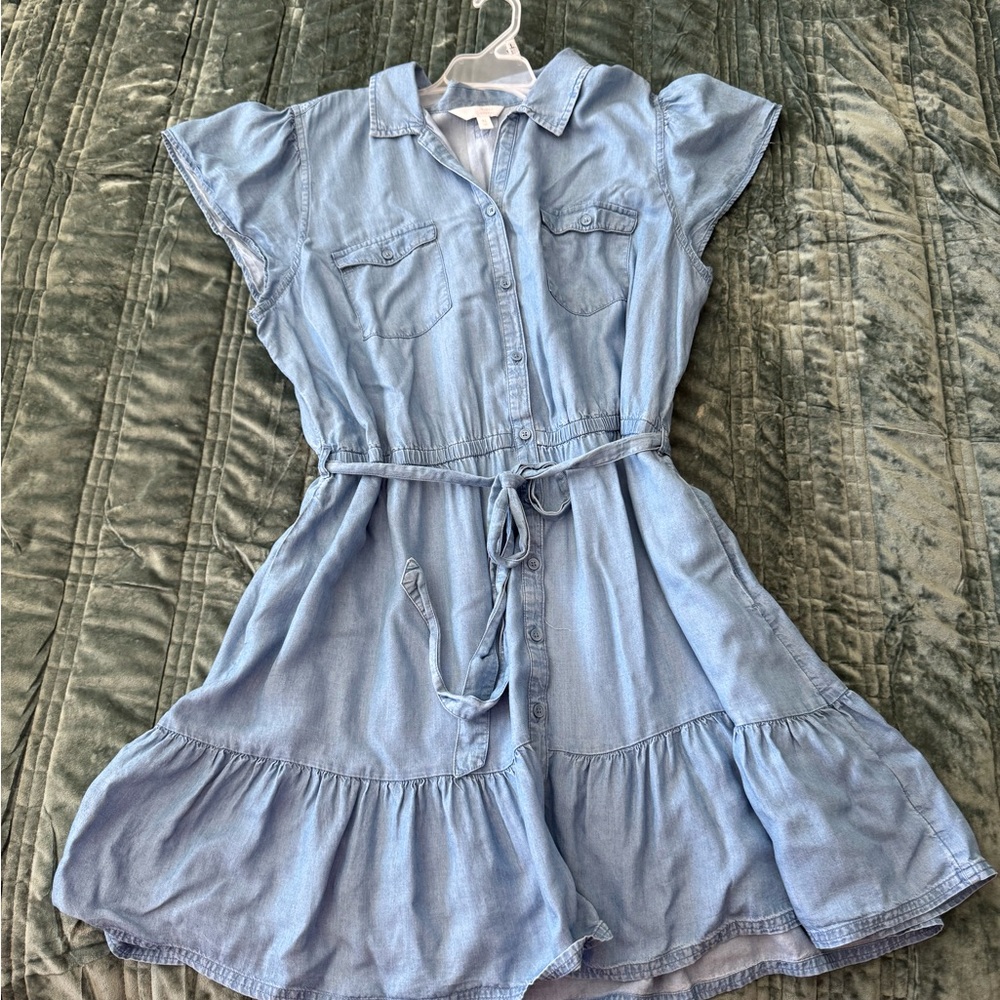 Springy soft denim minidress